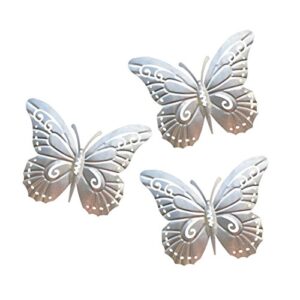 superdream 3d nature inspired metal butterfly diy decorative wall art trio hang indoors or outdoors