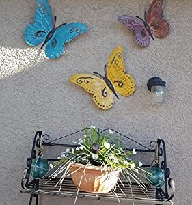Superdream 3D Nature Inspired Metal Butterfly DIY Decorative Wall Art Trio Hang Indoors or Outdoors