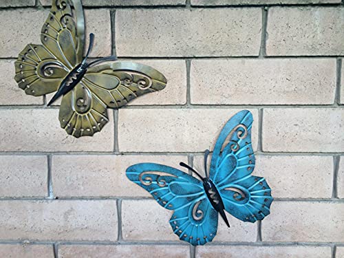 Superdream 3D Nature Inspired Metal Butterfly DIY Decorative Wall Art Trio Hang Indoors or Outdoors