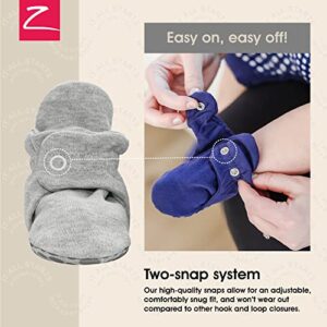 Zutano Unisex Organic Cotton Baby Booties With Gripper Soles, Gray Heather, 3M