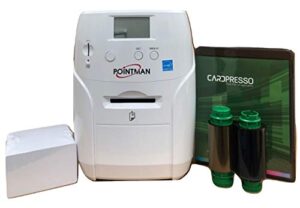 pointman nuvia n10 single side id card printer bundle with badging software, color dye film, blank cards and cleanning kit