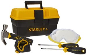 stanley jr. - tool box and 5 pcs set of tools, tool set ages 5+ (tbs001-05-sy), mixed