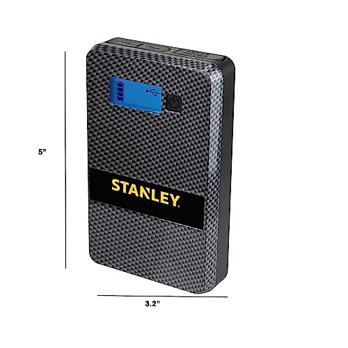 STANLEY SS4LS 600 Peak Battery Amps PowerToGo Lithium Ion Power Station Jump Starter and 8000mAh Portable Power Bank: Dual 3.1A USB Ports, Battery Clamps , Gray