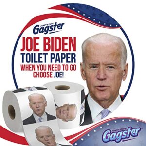 Biden Political Toilet Paper Roll by Gagster - 3 Ply Funny Novelty TP with Full-Color Image - 200 Sheets Per Roll - Prank Gift for Adults - Printed on Every Sheet - Make Your Butt Laugh