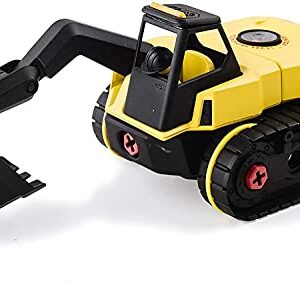 Stanley Jr Take Apart Excavator Kit for Kids TT007-SY: Children’s 25 Piece Yellow STEM Construction Toy Truck with Figure, Screwdriver, Bolts, Ages 3+