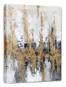 yihui arts modern abstract skyline canvas wall artwork with gold foil modern oil painting pictures with framed for living room bedroom bathroom decoration