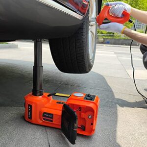 E-HEELP Electric Car Jack 5Ton 12V Kit Car Jack Hydraulic (Lifting Range: 6.1~17.7 inch) with Inflator Electric Jack for Car SUV Sedan MPV Change Tires Garage Repair Emergency Kit