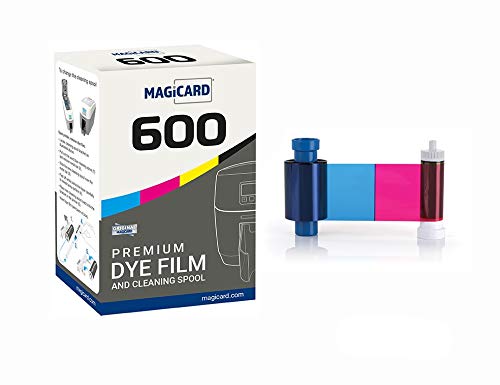 Magicard 600 Printer MB300YMCKO Color Ribbon - YMCKO - 300 Prints with Bodno Premium CR80 30 Mil Graphic Quality PVC Cards - Qty 300