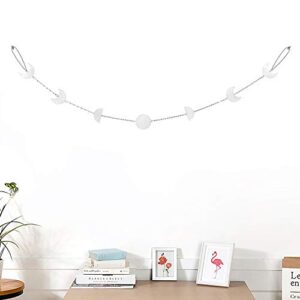 OCIOLI Moon Phase Wall Hanging Moon Decor Wall Decorations with Metal Chains for Office Nursery Bedroom Window Decorative Wall Art Ornaments (Silver)