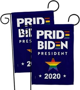 joe biden flag 2020 pride president garden flag 2pcs pack patriotic vote election united state american house decoration banner small yard gift double-sided, 13"x 18.5", thick fabric