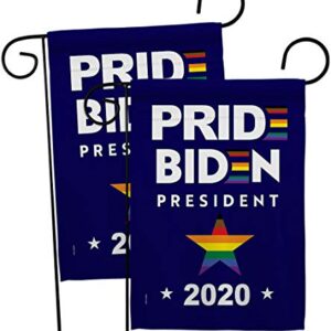 Joe Biden Flag 2020 Pride President Garden Flag 2pcs Pack Patriotic Vote Election United State American House Decoration Banner Small Yard Gift Double-Sided, 13"x 18.5", Thick Fabric