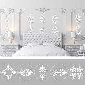 32 pcs acrylic mirror wall stickers home decor mirror decals silver mirror wall decor for living room decor ceiling mirrors for bedroom door adhesive art bathroom hollow removable mirror, 5 x 5 inch