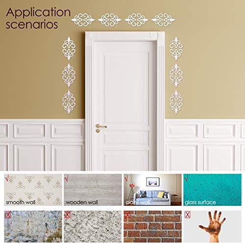 32 Pcs Acrylic Mirror Wall Stickers Home Decor Mirror Decals Silver Mirror Wall Decor for Living Room Decor Ceiling Mirrors for Bedroom Door Adhesive Art Bathroom Hollow Removable Mirror, 5 x 5 Inch