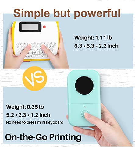 Phomemo Label Maker D30 Labeler,Sticker Maker Machine,Portable Bluetooth Label Printer,Labeler for Office Home Organization Gift for Women Men,Replace Typewriter(USB Rechargeable)-Green