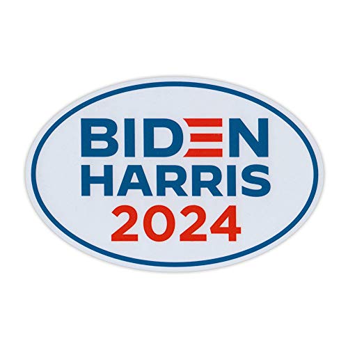 Oval Campaign Magnet, Joe Biden and Kamala Harris 2024 Logo Magnet, 6" x 4" Magnetic Bumper Sticker