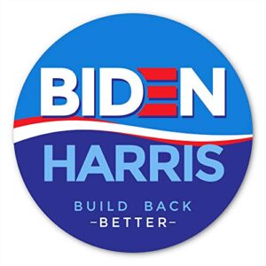 biden harris build back better sticker | support president joe and vp kamala in 2024 with this vinyl decal for your laptop, car bumper, or hydro-flask (4 x 4 inch)