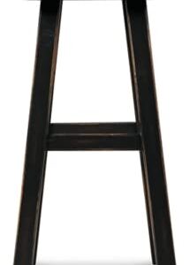 Signature Design by Ashley Glosco 31" Pub Height Wood Saddle Barstool, 2 Count, Black