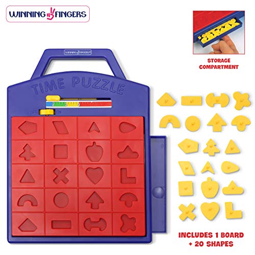 Winning Fingers Shape Toy Puzzle Game – Pop Up Board Game with Shape Puzzles - Two Players Concentration Games Puzzle Board Matching Game - Educational Toy for Kids 3 Years and Older