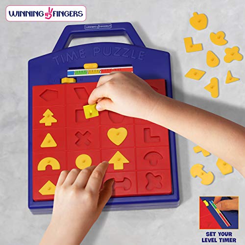 Winning Fingers Shape Toy Puzzle Game – Pop Up Board Game with Shape Puzzles - Two Players Concentration Games Puzzle Board Matching Game - Educational Toy for Kids 3 Years and Older