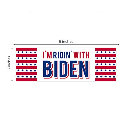 SBLABELS Riding with Biden Political Bumper Sticker / 2020 Democratic Candidate Bumper Decal Sticker