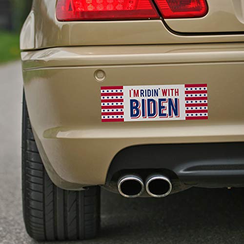 SBLABELS Riding with Biden Political Bumper Sticker / 2020 Democratic Candidate Bumper Decal Sticker