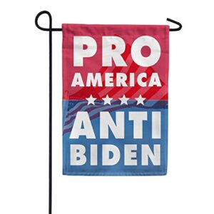 america forever pro america anti biden garden flag - 12.5 x 18 inches - biden not my president, biden sucks, trump 2024, keep america great yard outdoor decorative double sided flag