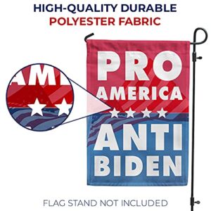 America Forever Pro America Anti Biden Garden Flag - 12.5 x 18 inches - Biden Not My President, Biden Sucks, Trump 2024, Keep America Great Yard Outdoor Decorative Double Sided Flag