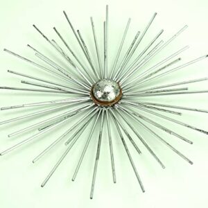 Habitat WA3718W Cabers SSilver Starbursts Metal Wall Art, Metallic 27.00" x 9.50"