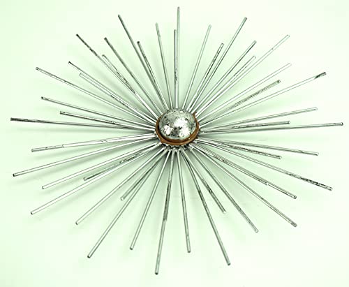 Habitat WA3718W Cabers SSilver Starbursts Metal Wall Art, Metallic 27.00" x 9.50"