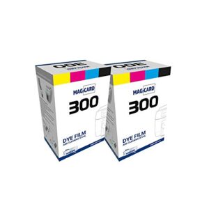 2 x magicard 300 printer mc250ymckok color ribbon - ymckok - 250 prints with bodno software demo card