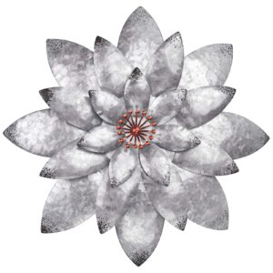 easicuti bohemian galvanized metal flower wall decor metal wall art decorations hanging for indoor outdoor home bathroom kitchen dining room bedroom living room or wall sculptures 12 inch