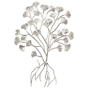 Deco 79 Aluminum Floral Wall Decor, 27" x 2" x 39", Silver