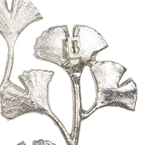 Deco 79 Aluminum Floral Wall Decor, 27" x 2" x 39", Silver