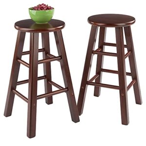 Winsome Wood Element Counter Stools, 2-Pc Set, Walnut, 24