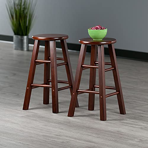 Winsome Wood Element Counter Stools, 2-Pc Set, Walnut, 24