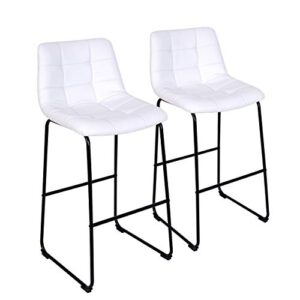 scurrty barstool chairs height stools pub bistro bar counter height stools pub height bar stools with back, pu leather bar stools set of 2 modern kitchen high dining chairs with metal legs upholstered