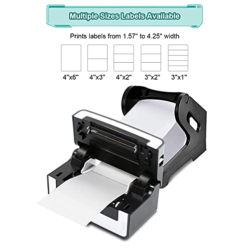 Shipping Label Printer - 4x6 Thermal Label Printer with Lables 100 Pcs, Commercial Direct Thermal Label Maker, Compatible with Shopify, Ebay, Amazon &Etsy, Support Multiple Systems(Black)