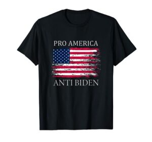 pro america anti biden flag impeach joe biden anti biden t-shirt