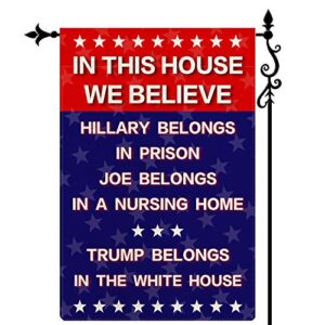 coskaka anti biden outdoor yard sign trump republican joe biden nursing home funny flag double-sided flag for lawn and garden 12.5 x 18