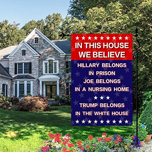 COSKAKA Anti Biden Outdoor Yard Sign Trump Republican Joe Biden Nursing Home Funny Flag Double-Sided Flag for Lawn and Garden 12.5 x 18