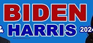 Biden and Harris 2024 Blue Bumper Sticker or Magnetic Bumper Sticker (Bumper Sticker)