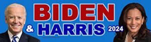 biden and harris 2024 blue bumper sticker or magnetic bumper sticker (bumper sticker)