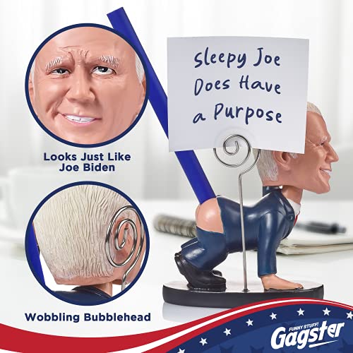 Gagster Joe Biden Cool Pen Holder With Pen - Funny Desk Decor Gag Gift, Joe Biden Figurine Gag Gifts, Pen Decor Political Prank, Unique Pen Stand & Paperweight For Desk, Funny Republican Gifts