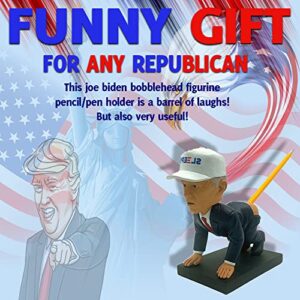 Pesky Patriot Sleepy Joe Biden Bobblehead Pencil Holder Gag Gift | Funny Anti-Biden Novelty Gift Idea for Trump Supporters and Republicans