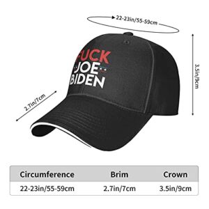 Fuck Joe Biden Anti Joe Biden Plain Baseball Cap Adjustable Dad Hats Gift for Men Women Outdoor Activities Black