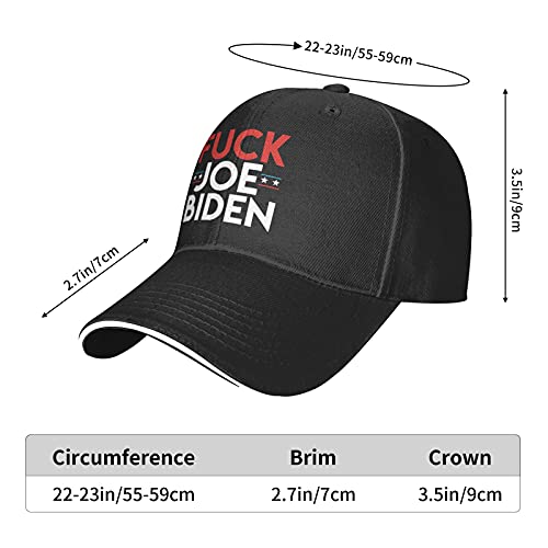 Fuck Joe Biden Anti Joe Biden Plain Baseball Cap Adjustable Dad Hats Gift for Men Women Outdoor Activities Black