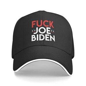 Fuck Joe Biden Anti Joe Biden Plain Baseball Cap Adjustable Dad Hats Gift for Men Women Outdoor Activities Black