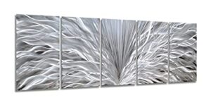 sygallerier silver metal wall arts hand crafted huge 3d abstract aluminum artwork modern sculpture contemporary metallic pictures for living room bedroom dinning decor