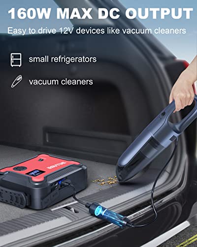 Portable Car Jump Starter with Air Compressor, BUTURE 150PSI 3500A 26800mAh Battery Booster Pack (All Gas/8.0L Diesel) Digital Tire Inflator, Fast Battery Charger 3.0 with 160W DC Out, Emergency Light