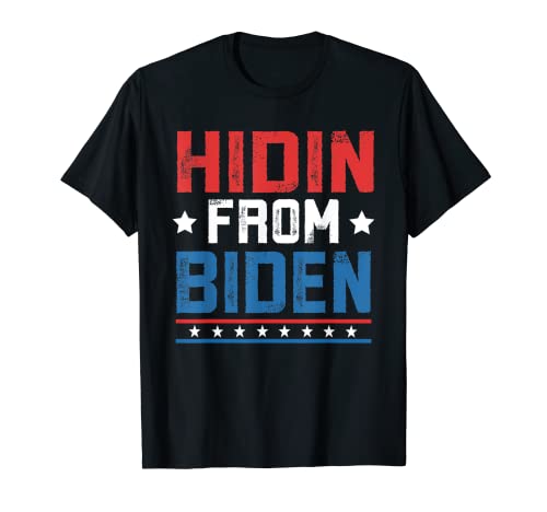 Hidin from Biden Kids USA Flag Funny Political Joe Biden T-Shirt